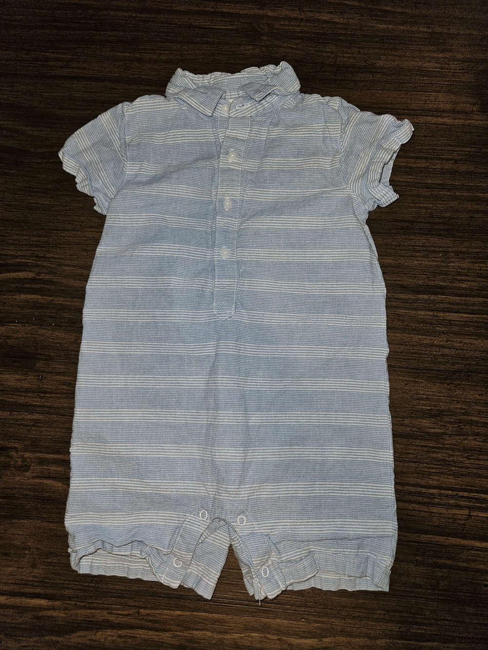 Janie and Jack Blue and White Striped Polo One-Piece